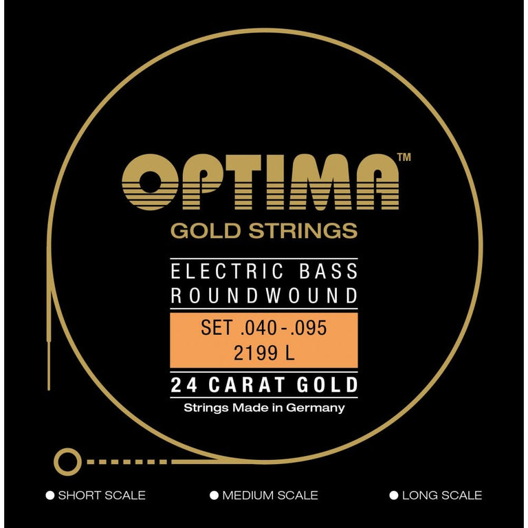 Optima 2199 Gold Plated 40-95 Light Long Scale Bass Guitar Strings