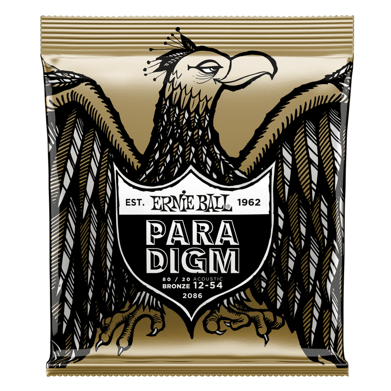 Ernie Ball Paradigm 80/20 Bronze 12-54 Acoustic Guitar Strings, Medium-Light [2086]