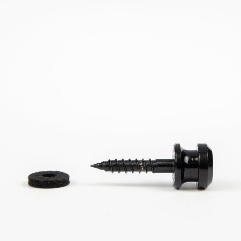 Schaller S-Lock Black Strap Buttons and Screws (2-Pack)
