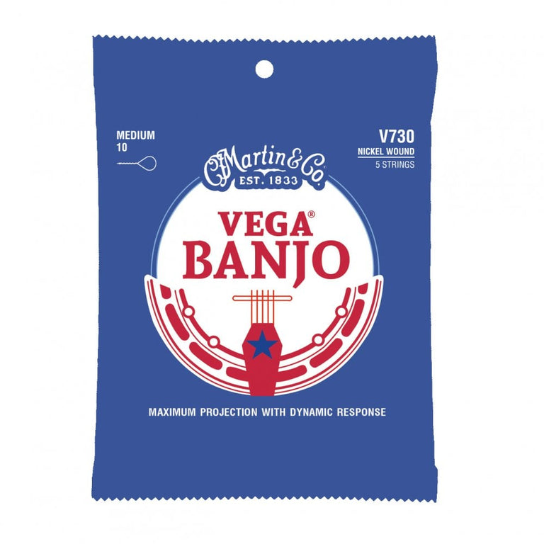 Martin Vega V730 Nickel Wound Banjo Strings 10-23 Medium