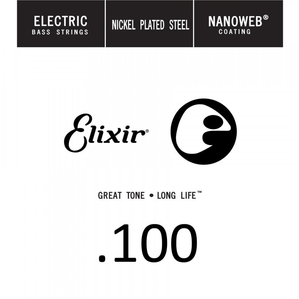 Elixir Nanoweb Nickel Wound 100 (.100”) Bass Single String, Long Scale