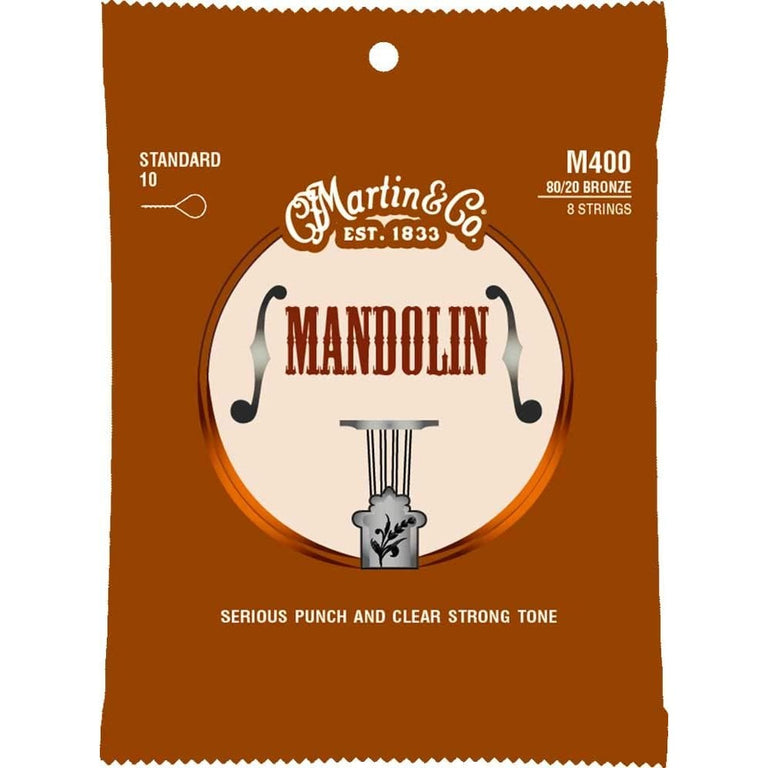 Martin M-400 80/20 Bronze 10-34 Light Mandolin Strings, Loop-End
