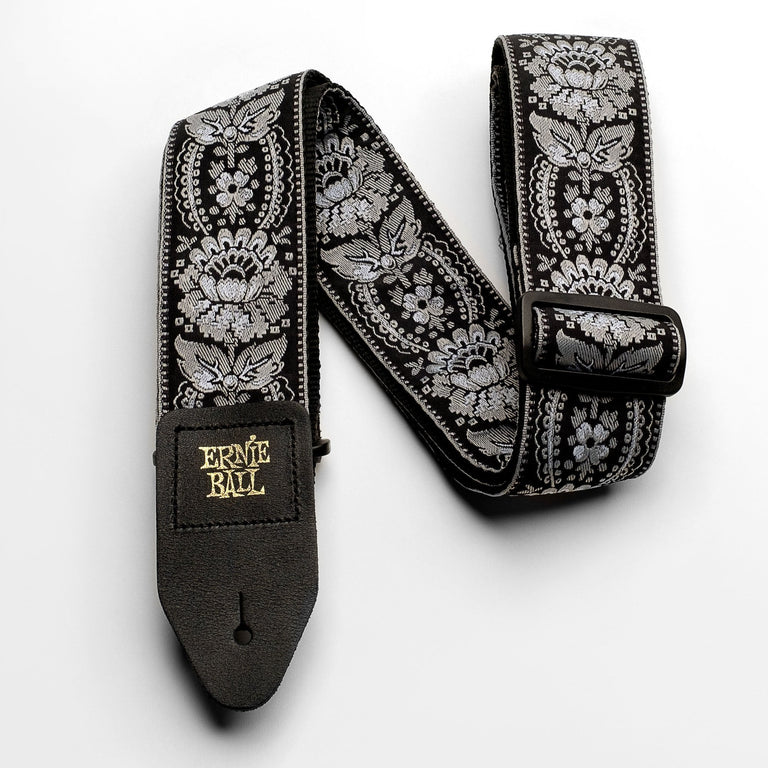 Ernie Ball Polypro Jacquard Guitar Strap, Silver Orleans