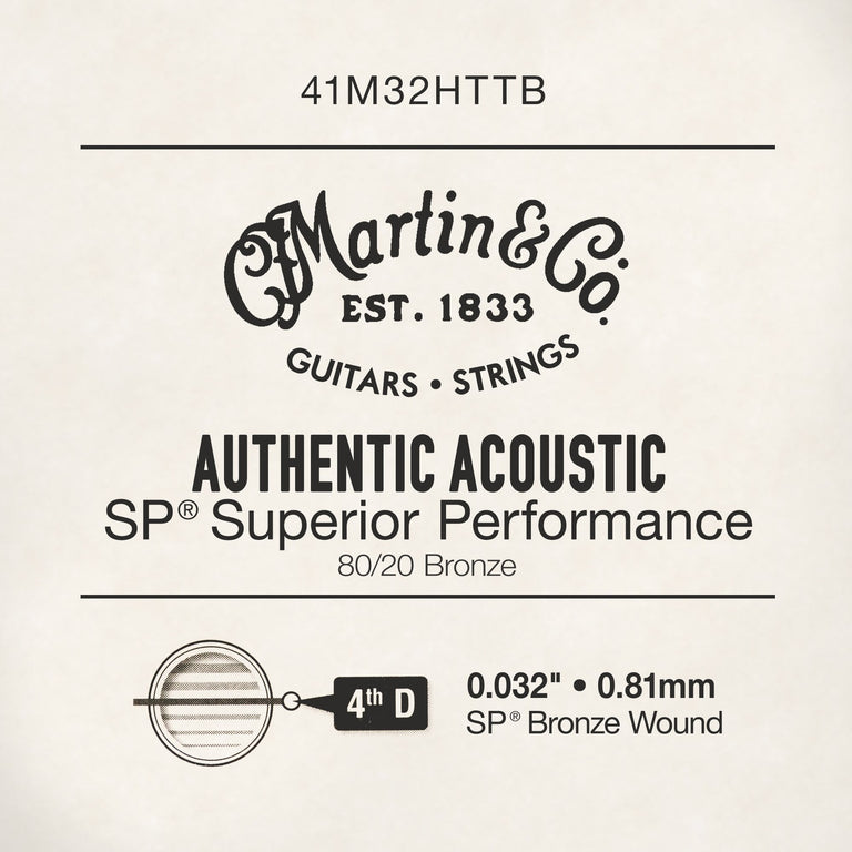 Martin .032 Authentic Acoustic 80/20 Bronze Single String