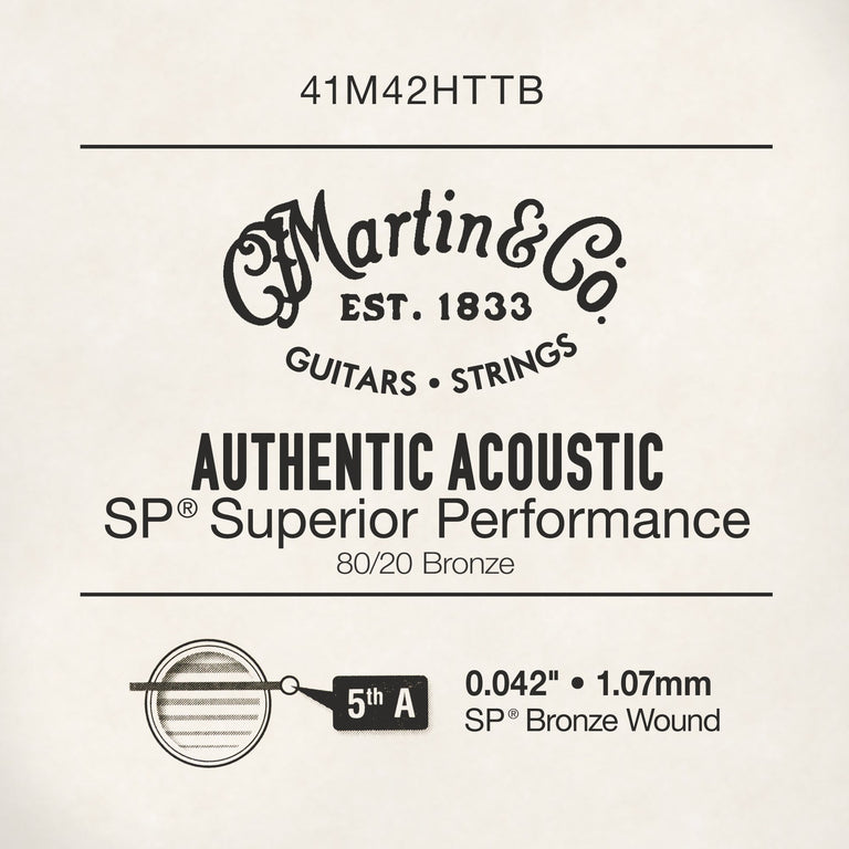 Martin .042 Authentic Acoustic 80/20 Bronze Single String