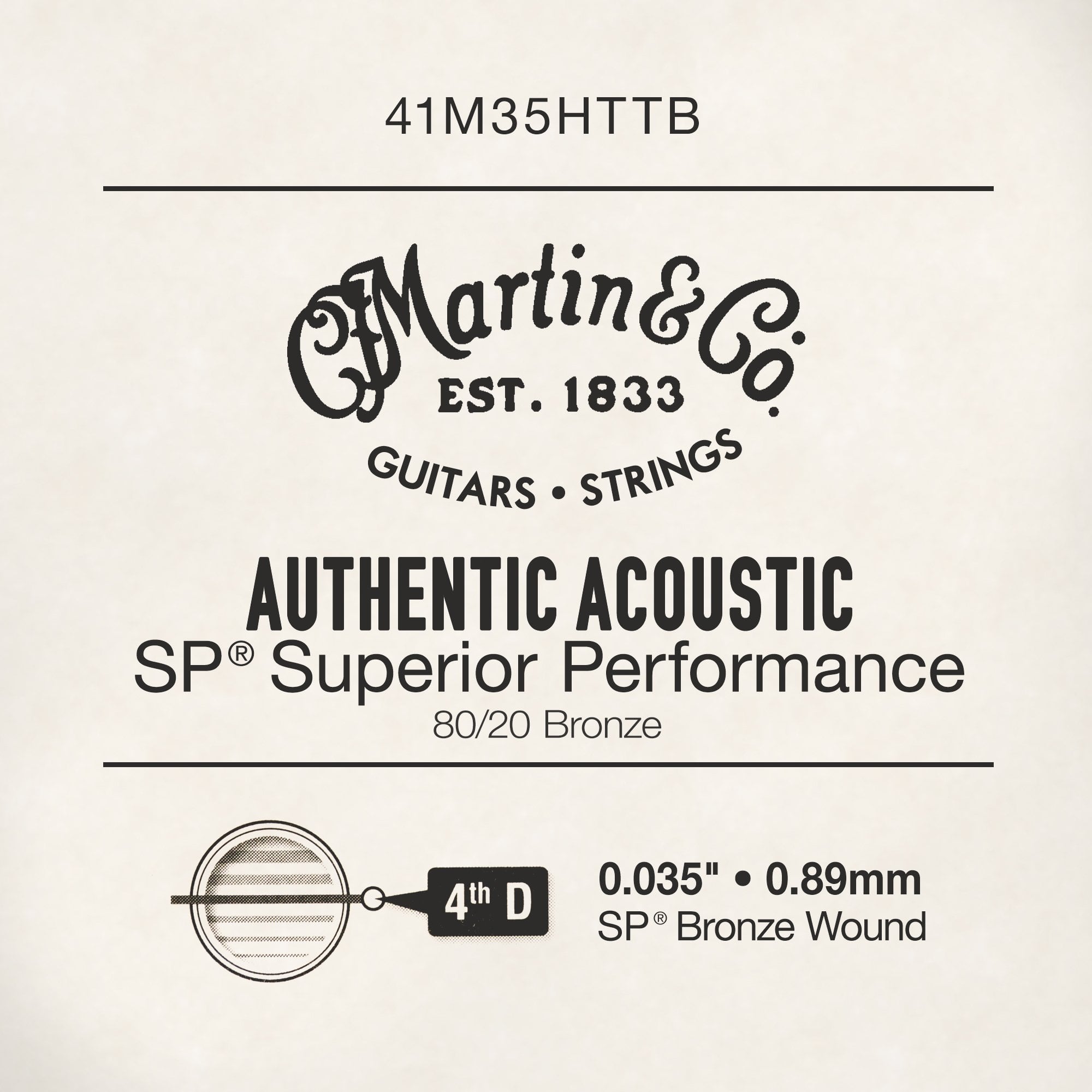 Martin .035 Authentic Acoustic 80/20 Bronze Single String