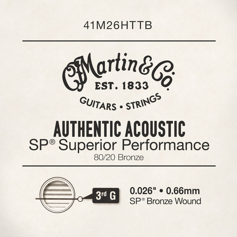 Martin .026 Authentic Acoustic 80/20 Bronze Single String