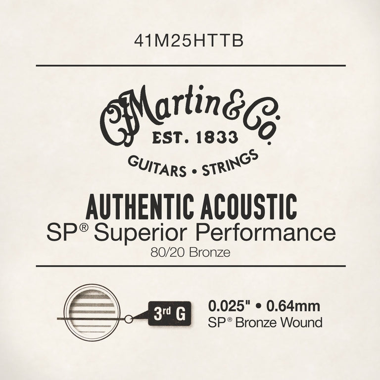 Martin .025 Authentic Acoustic 80/20 Bronze Single String