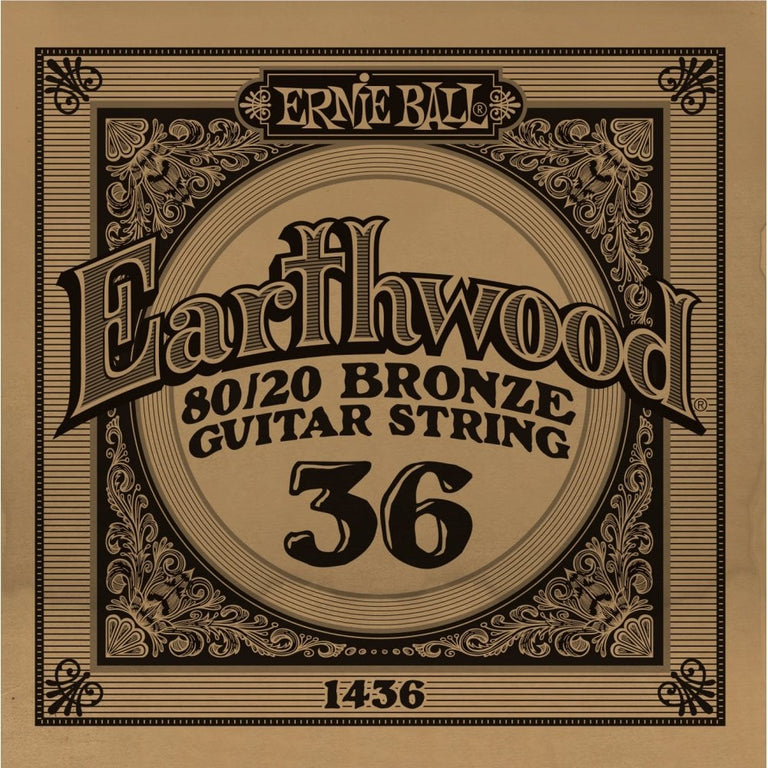 Ernie Ball Earthwood 80/20 Bronze .036w Acoustic Guitar Single String