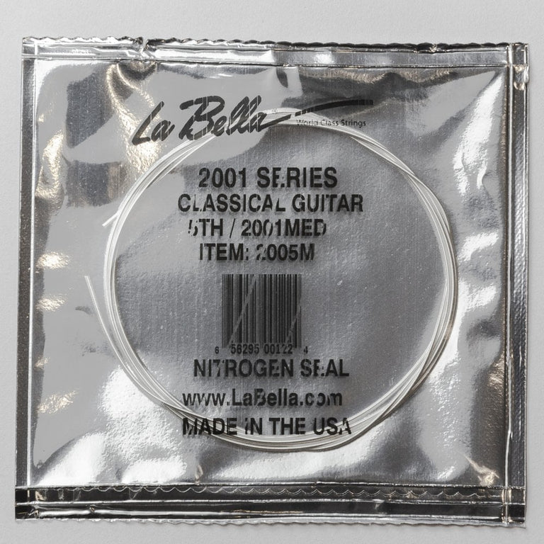 La Bella Silver-Plated Copper Wound Classical Guitar A-5th Single String, Medium Tension