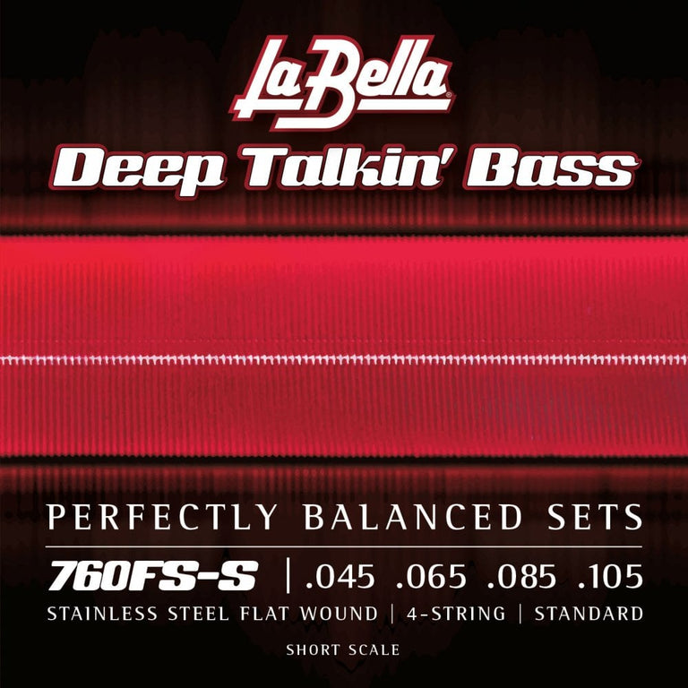 La Bella Deep Talkin' Bass Flatwound Stainless Steel 45-105 Bass Guitar Strings, Short Scale [760FS-S]