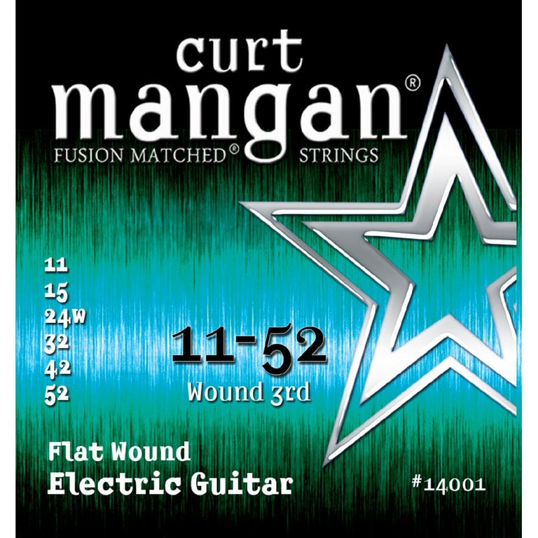 Curt Mangan Flat Wound Stainless Steel 11-52 Electric Guitar Strings