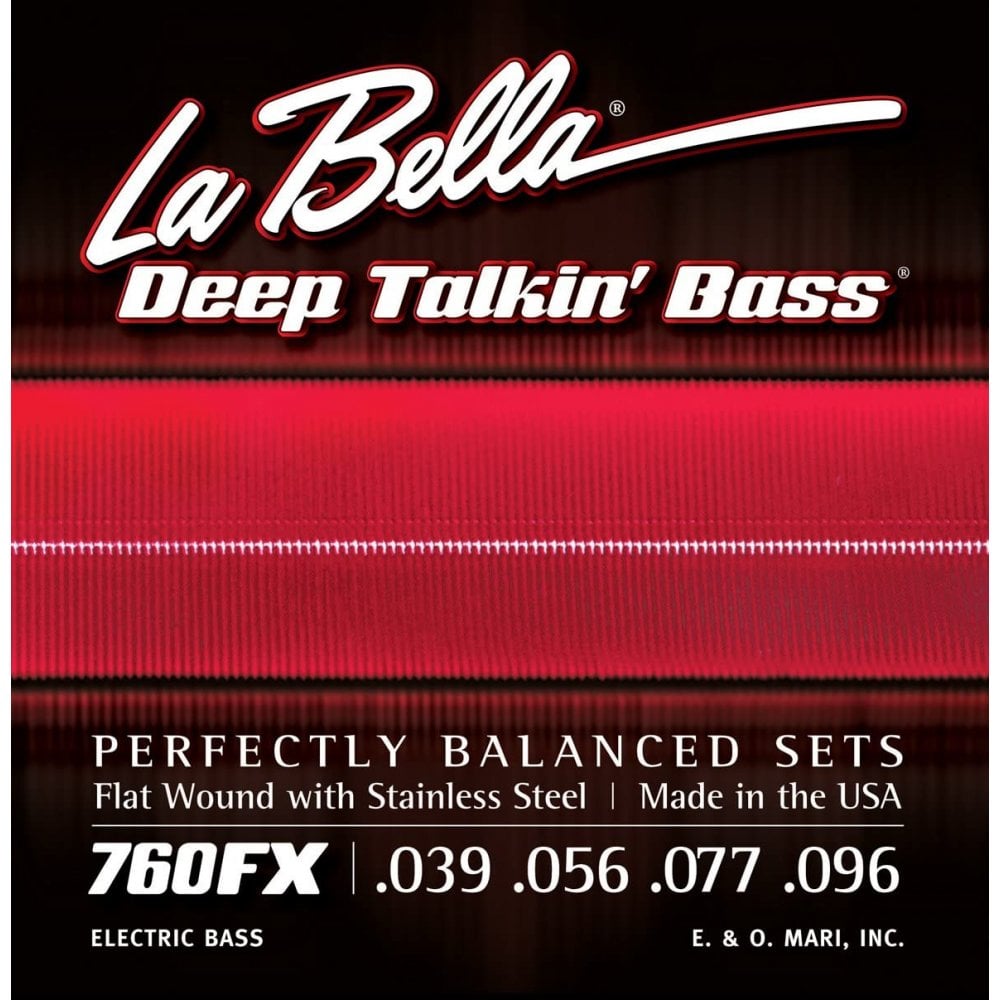 La Bella 4-String Deep Talkin' Bass Stainless Steel Flat Wound 39-96 Long Scale Bass Strings