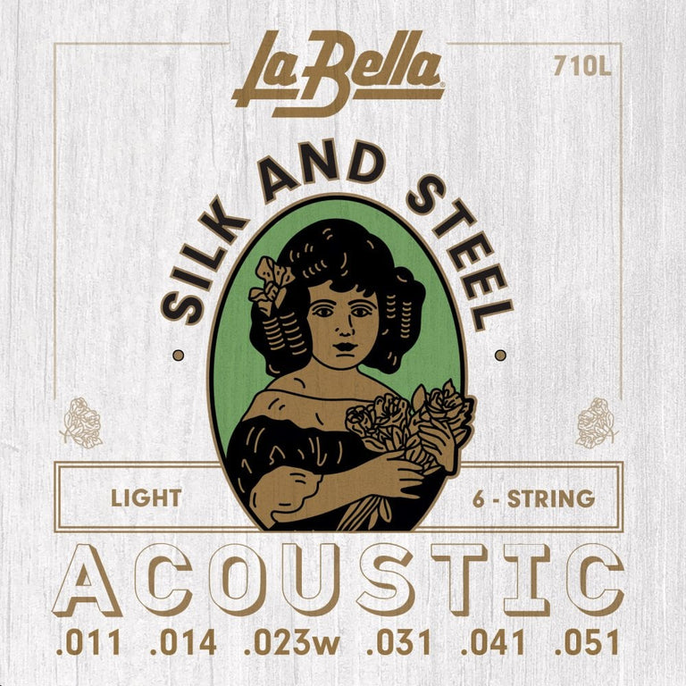 La Bella Silk & Steel 11-51 Acoustic Guitar Strings, Light