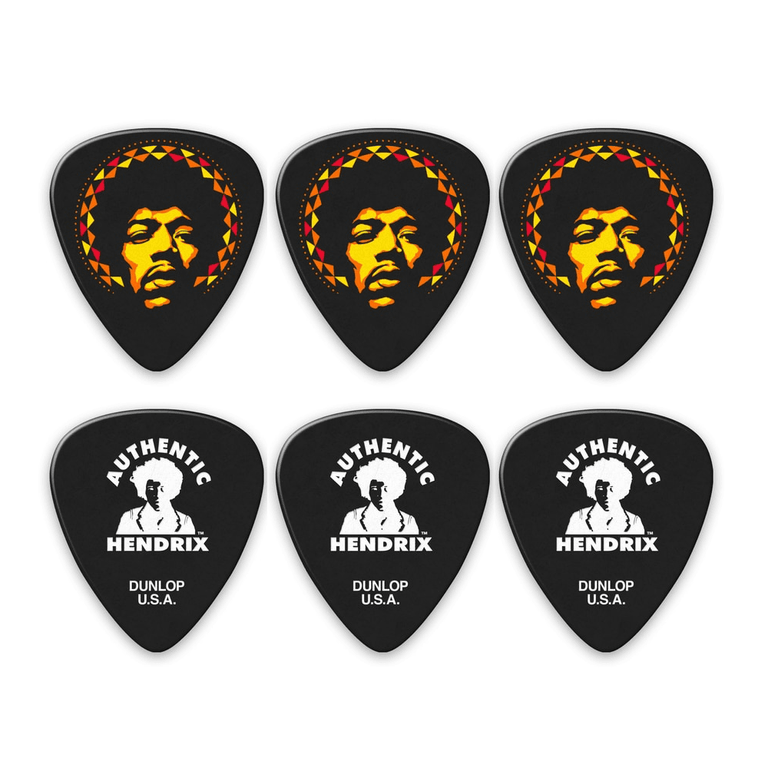 Jim Dunlop Jimi Hendrix Aura Mandala Plectrums Player Pack, 6-Picks