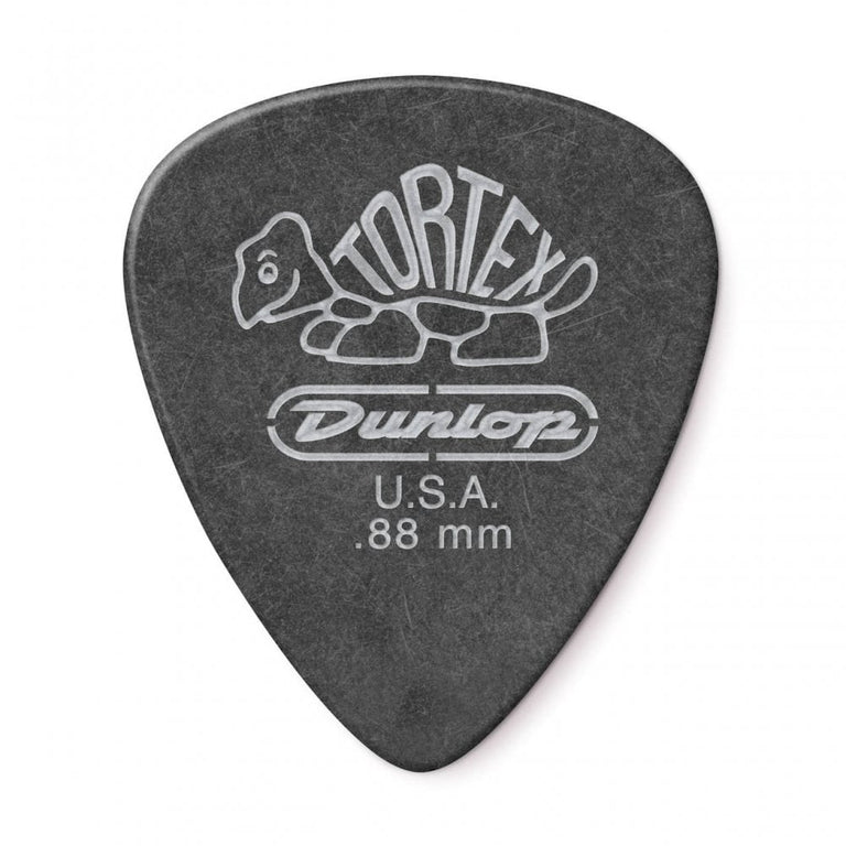 Jim Dunlop TORTEX Pitch Black Guitar Plectrums 0.88mm, 12-Pick Player Pack