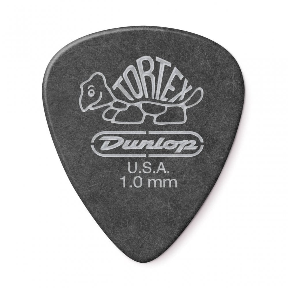 Jim Dunlop TORTEX Pitch Black Guitar Plectrums 1.00mm, 12-Pick Player Pack