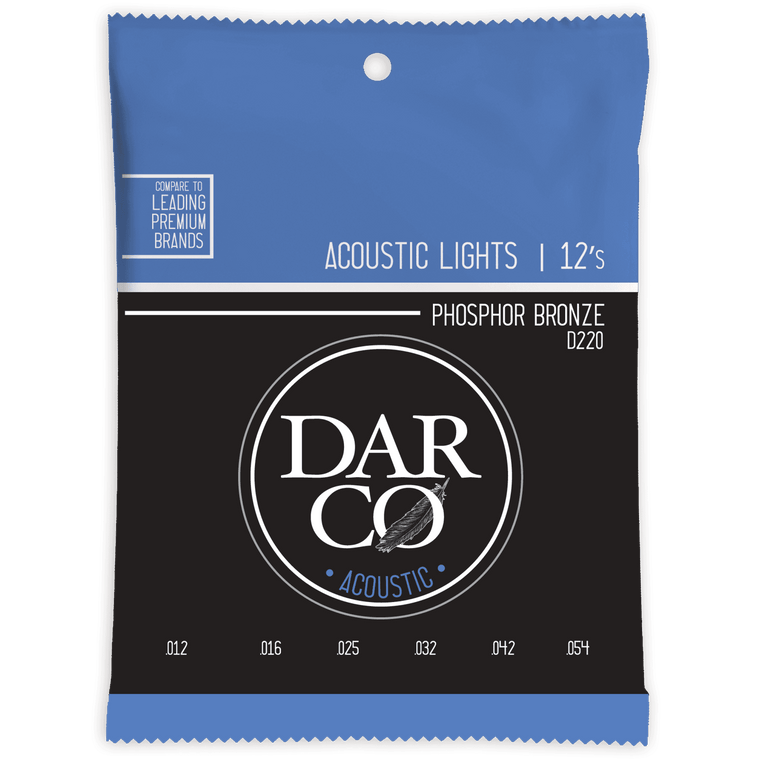 Darco Phoshor Bronze 12-54 Acoustic Guitar Strings, Light