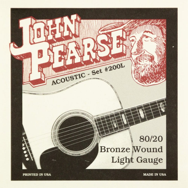 John Pearse 80/20 Bronze 12-53 Acoustic Guitar Strings, Light