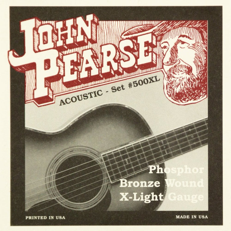 John Pearse Phosphor Bronze 10-47 Acoustic Guitar Strings, Extra Light