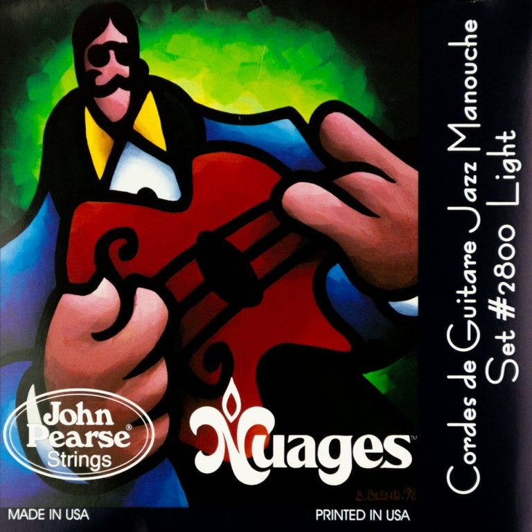 John Pearse Nuages Gypsy Jazz 'Manouche' Silver-plated 10-45 Acoustic Guitar Strings, Ball-End