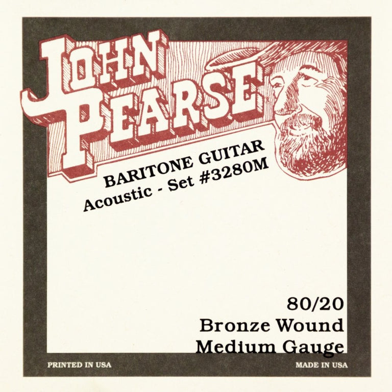 John Pearse 80/20 Bronze 17-70 Baritone Acoustic Guitar Strings, Medium