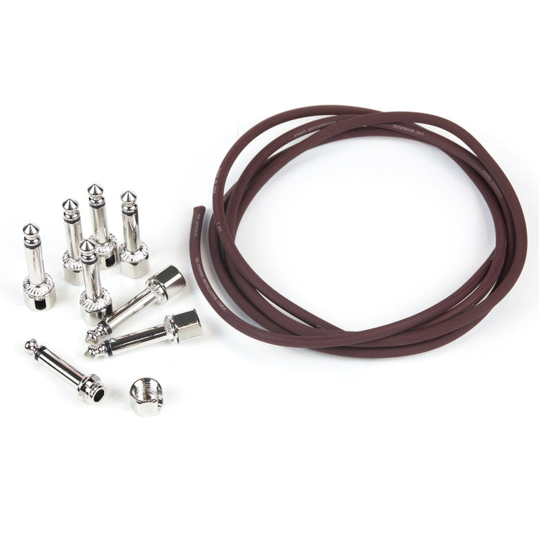 Evidence Audio Burgundy Monorail Patch Cable Kit, 5ft with 8x SIS Solderless Right Angle Plugs