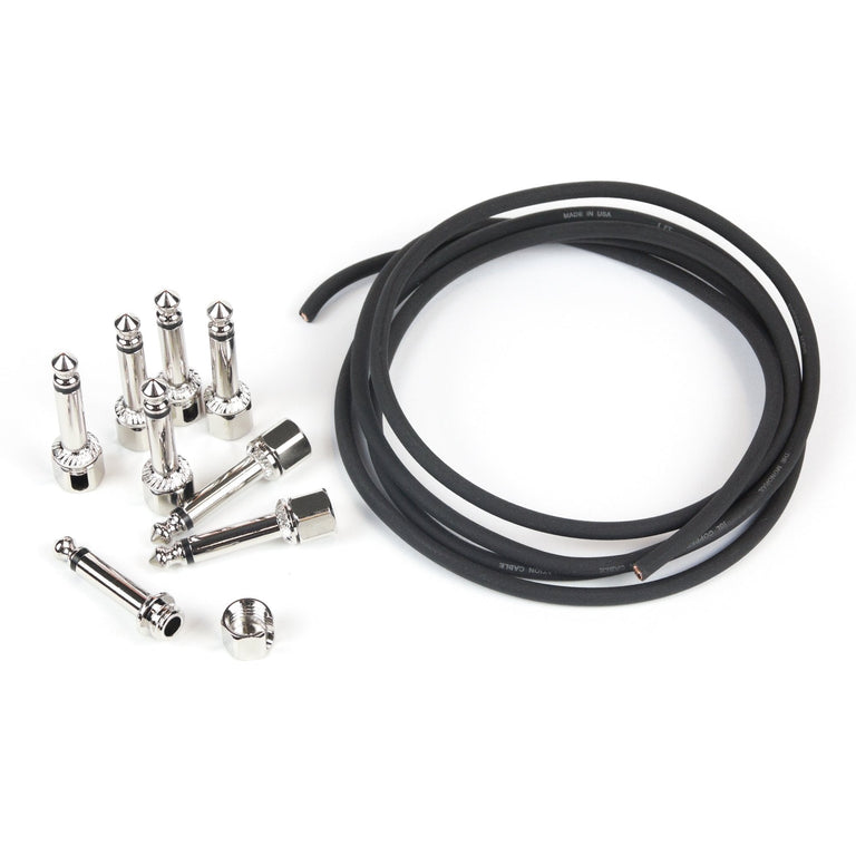 Evidence Audio Black Monorail Patch Cable Kit, 5ft with 8x SIS Solderless Right Angle Plugs