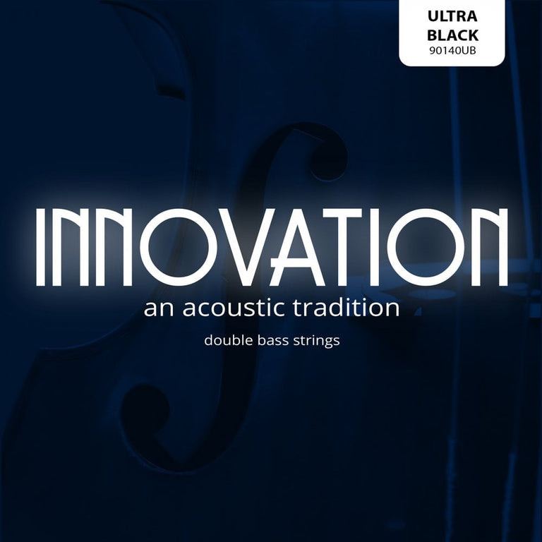 Innovation ULTRA BLACK Black Nylon Tapewound Double Bass Strings, High Tension