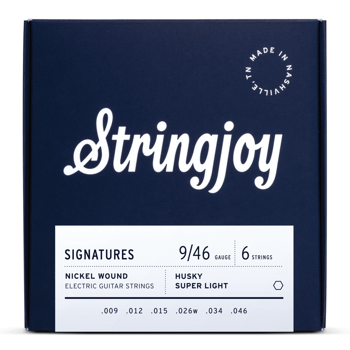 Stringjoy Signatures Nickel 9-46 Electric Guitar Strings, Husky Super ...