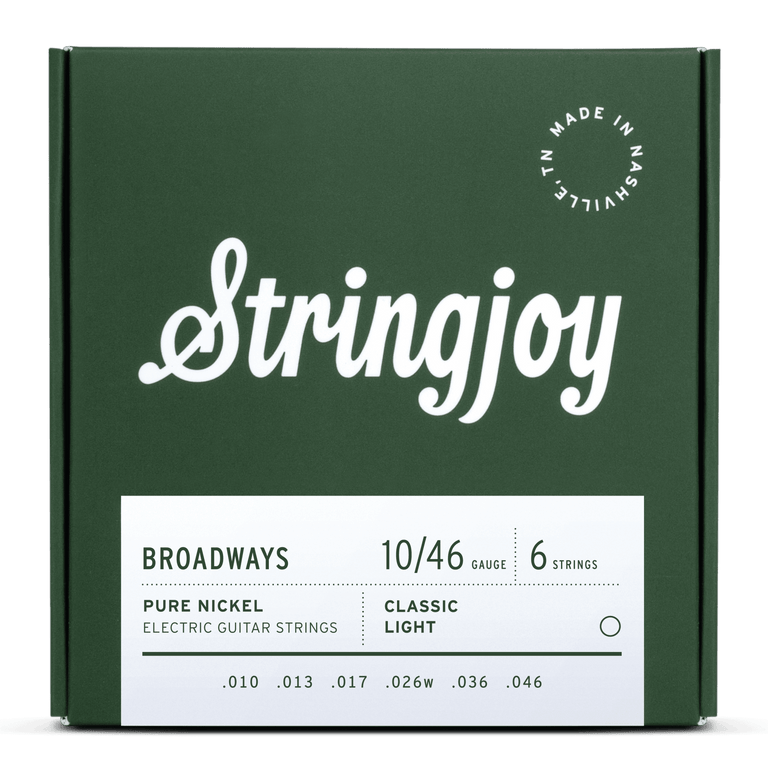 Stringjoy Broadways 10-46 Pure Nickel Electric Guitar Strings