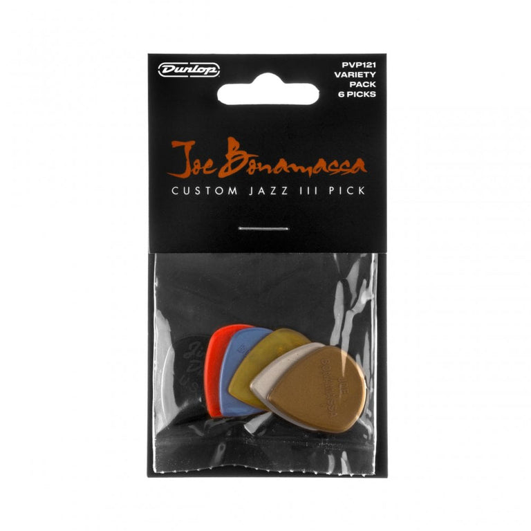 Jim Dunlop Joe Bonamassa Signature Jazz III Guitar Plectrums, Variety Pack