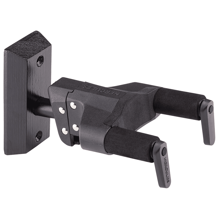 Hercules GSP38WBK-PLUS Short-Arm Wooden Block Guitar Wall Hanger, Black