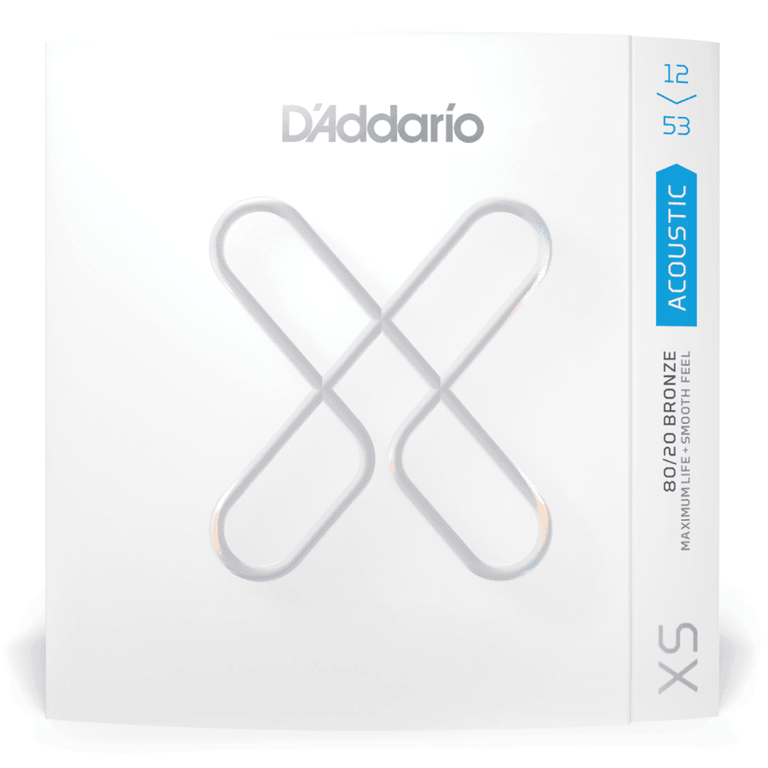 D'Addario XS 80/20 Bronze 12-53 Acoustic Guitar Strings, Light
