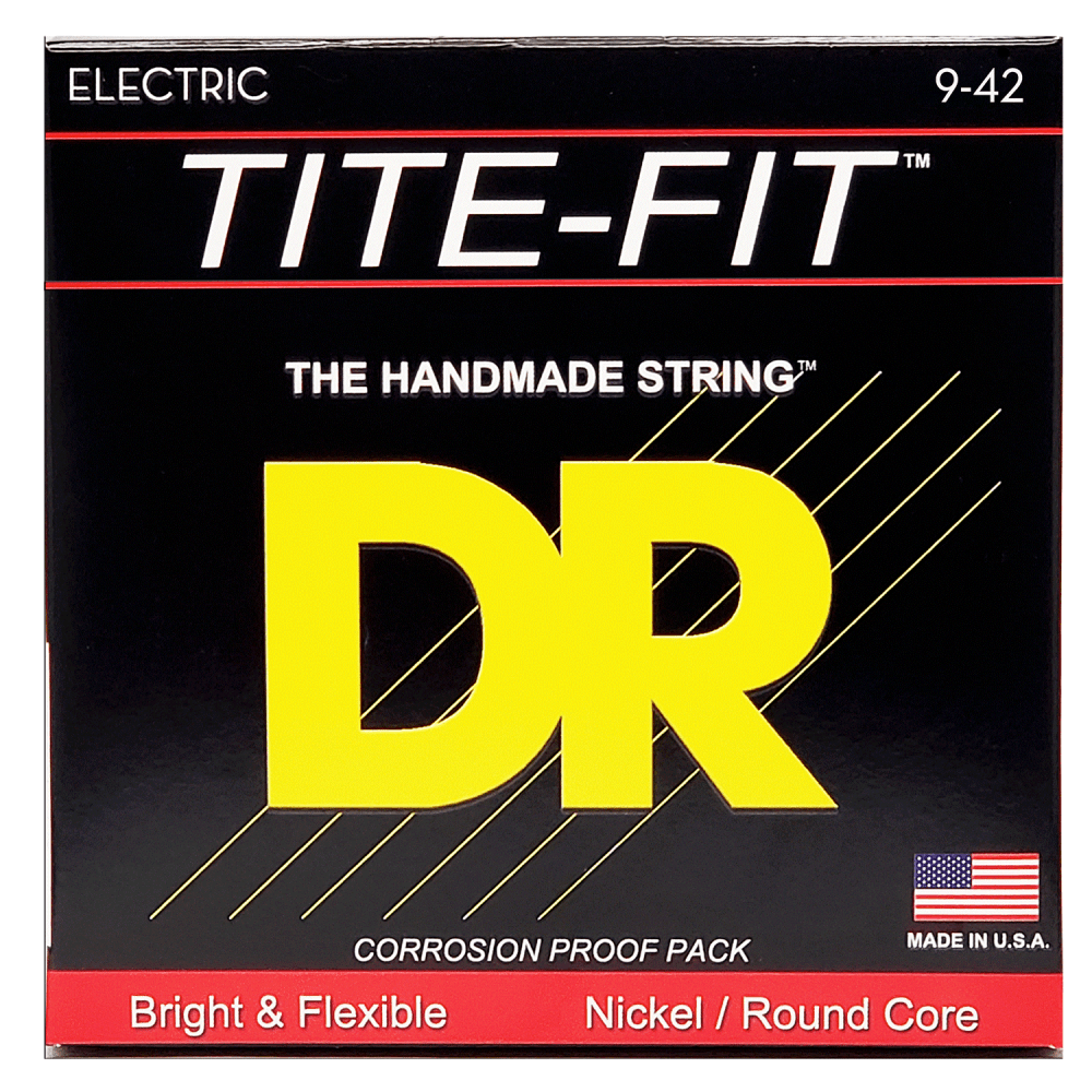 DR Strings TITE-FIT Nickel Wound 9-42 Electric Guitar Strings, Lite & Tite