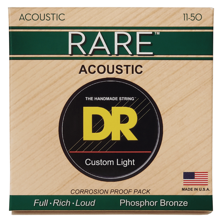 DR Strings RARE Bronze 11-50 Acoustic Guitar Strings