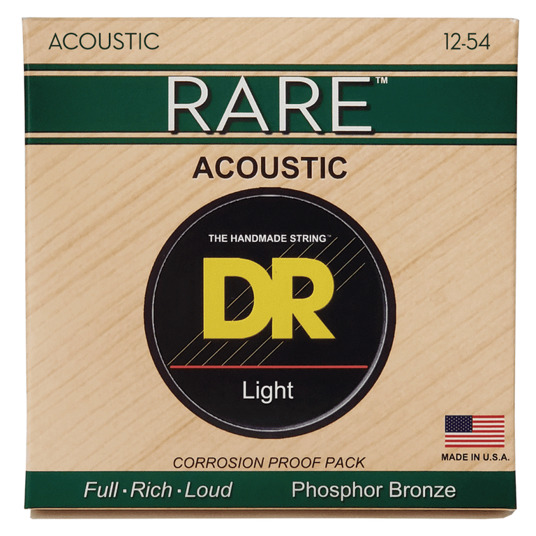 DR Strings RARE Bronze 12-54 Acoustic Guitar Strings