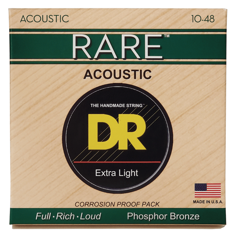 DR Strings RARE Bronze 10-48 Acoustic Guitar Strings