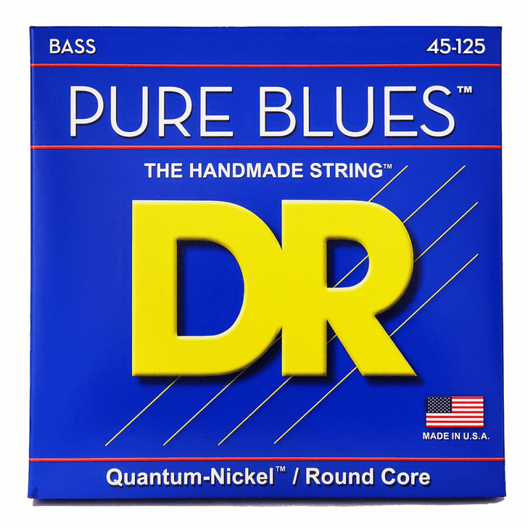 DR Strings PURE BLUES Quantum-Nickel 5-String 45-125 Bass Guitar Strings, Long Scale