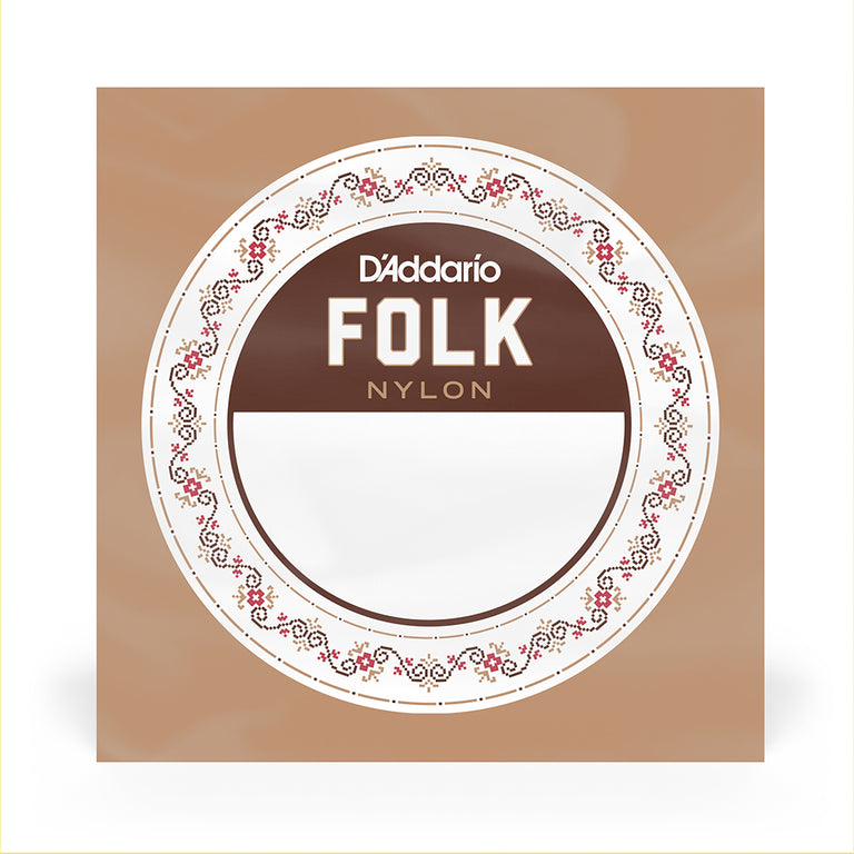 D'Addario Folk Nylon Silver Wound .045 Single Acoustic Guitar String, Ball-End (E-6th)