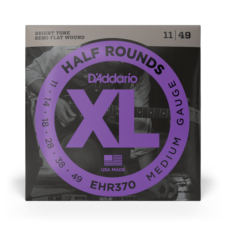 D'Addario Half Rounds Stainless Steel 11-49 Electric Guitar Strings, Medium