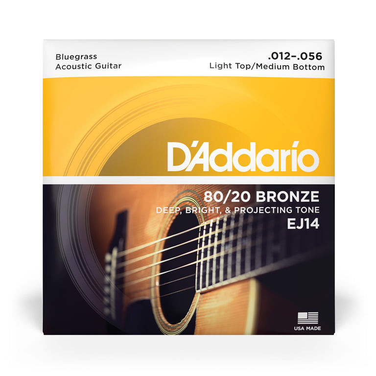 D'Addario 80/20 Bronze 12-56 Acoustic Guitar Strings, Bluegrass