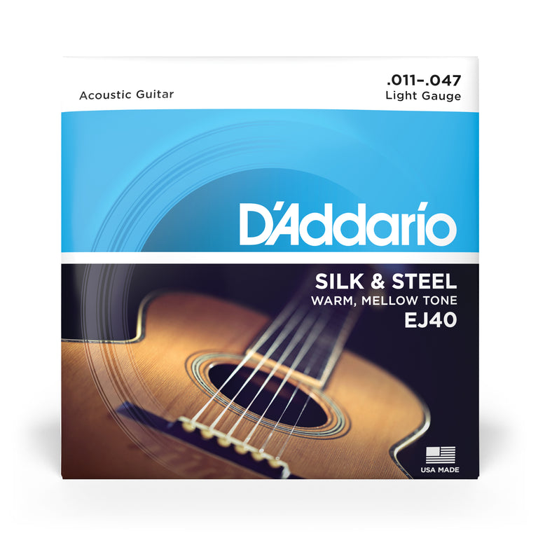 D'Addario EJ40 Silk & Steel 11-47 Acoustic Guitar Strings