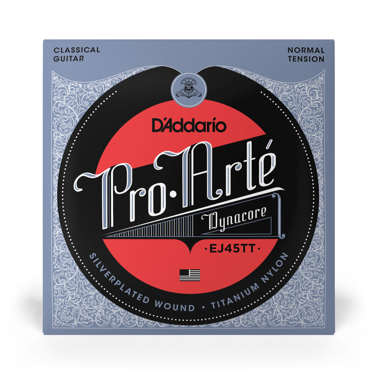 D'Addario Pro-Arté EJ45TT Normal Tension Dynacore Classical Guitar Strings w/ Titanium Trebles