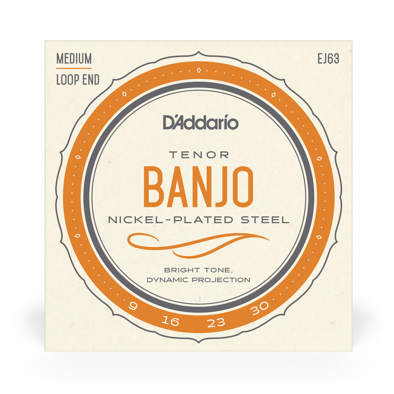 D'Addario EJ63 Tenor Banjo Strings, Nickel Wound, Loop End 9-30