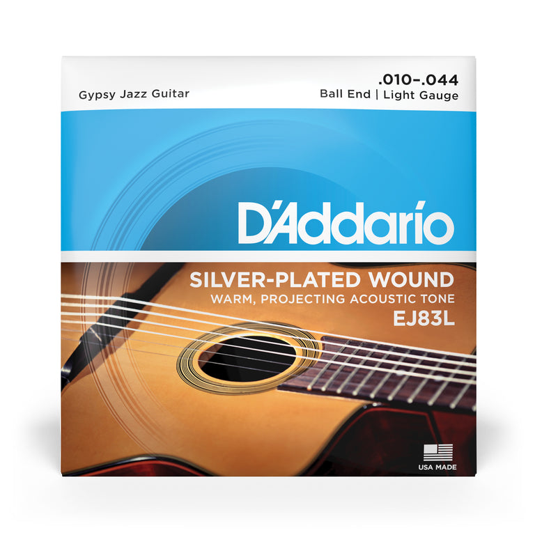 D'Addario EJ83L Gypsy Jazz 10-44 Acoustic Guitar Strings, Ball-End, Light