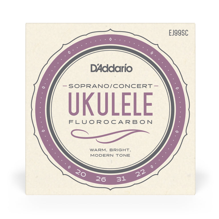 D'Addario EJ99SC Pro-Arte Carbon Ukulele Soprano/Concert Strings for GCEA Tuning
