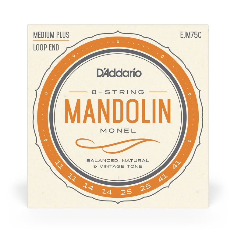D'Addario EJM75C Mandolin Strings, Monel, Medium Plus, 11-41