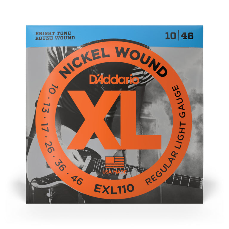 D'Addario EXL110 Nickel Wound 10-46 Electric Guitar Strings, Regular