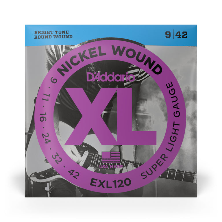 D'Addario EXL120 Nickel Wound 9-42 Electric Guitar Strings, Super Light
